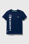 Дитяча футболка Lacoste колір синій з принтом