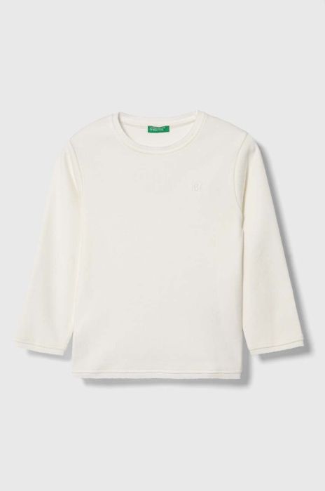 Дитячий бавовняний светр United Colors of Benetton колір білий легкий Дитячий бавовняний светр United Colors of Benetton колір білий легкий