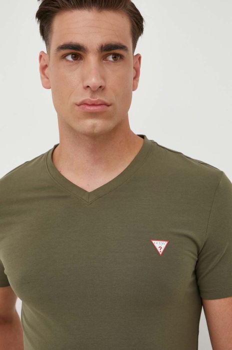 Футболка Guess чоловічий колір зелений однотонний (3313870) Футболка Guess чоловічий колір зелений однотонний (3313870)