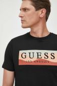 Бавовняна футболка Guess колір чорний візерунок (3313887) Бавовняна футболка Guess колір чорний візерунок (3313887)