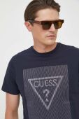 Бавовняна футболка Guess колір синій візерунок (3313918)