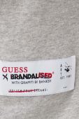 Бавовняна футболка Guess x Banksy колір сірий з принтом Бавовняна футболка Guess x Banksy колір сірий з принтом