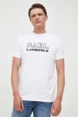 Футболка Karl Lagerfeld чоловічий колір білий візерунок Футболка Karl Lagerfeld чоловічий колір білий візерунок
