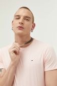 Футболка Tommy Jeans чоловічий колір рожевий меланж Футболка Tommy Jeans чоловічий колір рожевий меланж