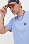 Бавовняна футболка Tommy Jeans однотонний колір блакитний (3282053)