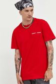 Бавовняна футболка Tommy Jeans колір червоний з аплікацією (3303333) Бавовняна футболка Tommy Jeans колір червоний з аплікацією (3303333)