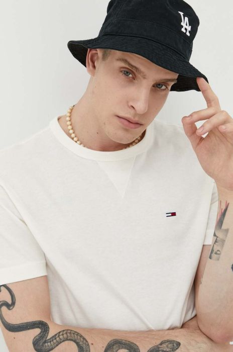 Бавовняна футболка Tommy Jeans колір бежевий з аплікацією (3253921) Бавовняна футболка Tommy Jeans колір бежевий з аплікацією (3253921)