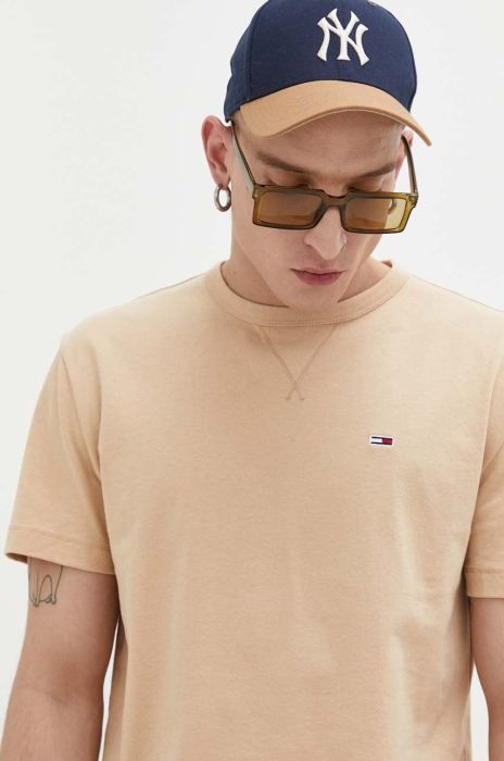 Бавовняна футболка Tommy Jeans колір бежевий з аплікацією (3253900) Бавовняна футболка Tommy Jeans колір бежевий з аплікацією (3253900)