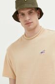 Бавовняна футболка Tommy Jeans колір бежевий однотонний (3246976) Бавовняна футболка Tommy Jeans колір бежевий однотонний (3246976)