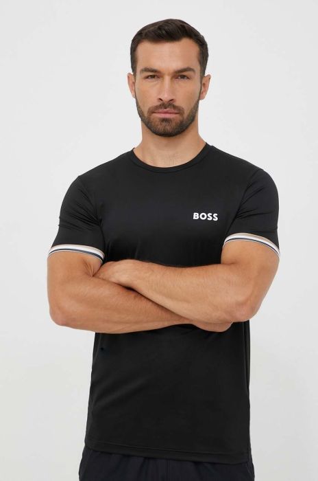 Футболка Boss Green BOSS GREEN x Matteo Barrettini чоловіча колір чорний з принтом Футболка Boss Green BOSS GREEN x Matteo Barrettini чоловіча колір чорний з принтом