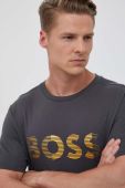 Бавовняна футболка Boss Green BOSS GREEN колір сірий з принтом
