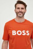 Бавовняна футболка BOSS колір помаранчевий з принтом Бавовняна футболка BOSS колір помаранчевий з принтом
