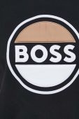 Бавовняна футболка BOSS колір чорний з аплікацією (3363579)