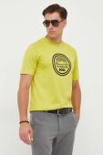 Бавовняна футболка BOSS колір зелений з принтом (3417080)