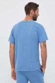 Піжамна футболка HUGO чоловічий однотонна колір блакитний