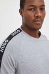 Футболка лаунж HUGO колір сірий з аплікацією