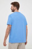 Футболка з домішкою льону Polo Ralph Lauren однотонний колір блакитний