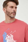 Бавовняна футболка Polo Ralph Lauren колір червоний з принтом Бавовняна футболка Polo Ralph Lauren колір червоний з принтом