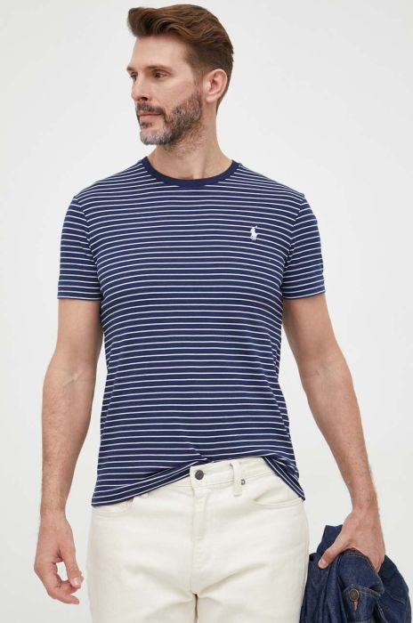 Бавовняна футболка Polo Ralph Lauren колір синій візерунок (3274648) Бавовняна футболка Polo Ralph Lauren колір синій візерунок (3274648)