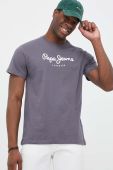 Бавовняна футболка Pepe Jeans Eggo колір сірий з принтом (3298715) Бавовняна футболка Pepe Jeans Eggo колір сірий з принтом (3298715)