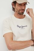 Бавовняна футболка Pepe Jeans Edward Tee колір бежевий з принтом Бавовняна футболка Pepe Jeans Edward Tee колір бежевий з принтом