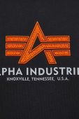 Бавовняна футболка Alpha Industries колір чорний візерунок Бавовняна футболка Alpha Industries колір чорний візерунок