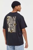 Бавовняна футболка Quiksilver колір чорний з принтом (3586497)