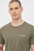 Бавовняна футболка Columbia колір зелений з принтом
