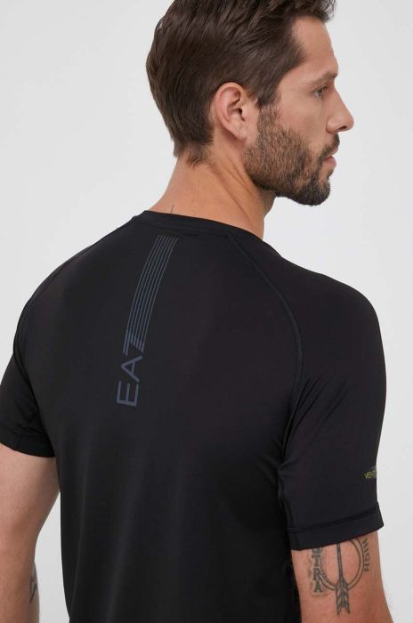 Футболка EA7 Emporio Armani чоловічий колір чорний однотонний (3333268)