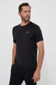 Футболка EA7 Emporio Armani чоловічий колір чорний однотонний (3333268)