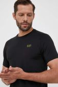 Футболка EA7 Emporio Armani чоловічий колір чорний однотонний (3333268)