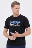 Бавовняна футболка EA7 Emporio Armani колір чорний з принтом (3303359) Бавовняна футболка EA7 Emporio Armani колір чорний з принтом (3303359)