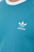 Бавовняна футболка adidas Originals колір бірюзовий з аплікацією Бавовняна футболка adidas Originals колір бірюзовий з аплікацією