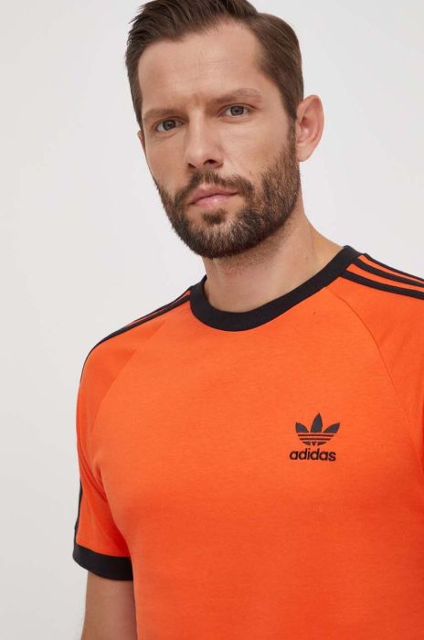 Бавовняна футболка adidas Originals чоловічий колір помаранчевий з аплікацією (3610944) Бавовняна футболка adidas Originals чоловічий колір помаранчевий з аплікацією (3610944)