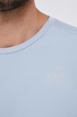 Бігова футболка adidas Performance Own The Run з принтом колір блакитний Бігова футболка adidas Performance Own The Run з принтом колір блакитний