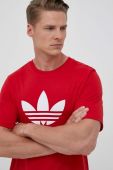 Бавовняна футболка adidas Originals колір червоний з принтом