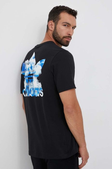 Бавовняна футболка adidas Originals колір чорний з принтом (3360867)