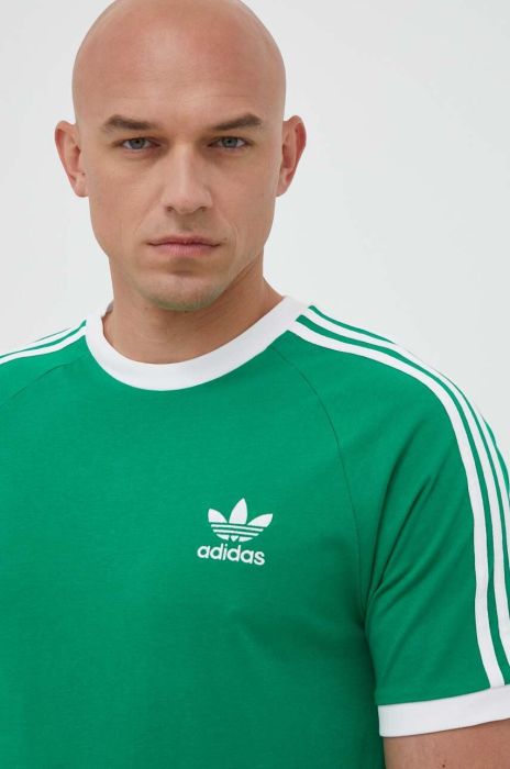 Бавовняна футболка adidas Originals колір зелений з принтом (3363627) Бавовняна футболка adidas Originals колір зелений з принтом (3363627)