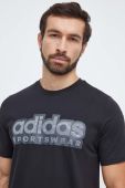 Бавовняна футболка adidas чоловічий колір чорний з принтом (3626484)