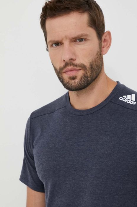 Тренувальна футболка adidas Performance Designed for Training колір синій меланж Тренувальна футболка adidas Performance Designed for Training колір синій меланж