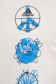 Бавовняна футболка adidas чоловічий колір бежевий з принтом Бавовняна футболка adidas чоловічий колір бежевий з принтом