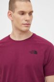 Бавовняна футболка The North Face колір фіолетовий з принтом (3520681)