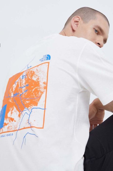 Бавовняна футболка The North Face колір бежевий з принтом (3493961) Бавовняна футболка The North Face колір бежевий з принтом (3493961)