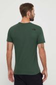 Бавовняна футболка The North Face чоловічий колір зелений однотонний