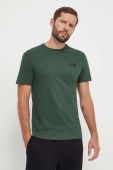 Бавовняна футболка The North Face чоловічий колір зелений однотонний