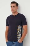 Футболка Guess чоловічий колір синій з принтом (3598986)