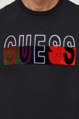Бавовняна футболка Guess чоловічий колір чорний з аплікацією Бавовняна футболка Guess чоловічий колір чорний з аплікацією