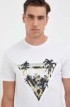 Бавовняна футболка Guess колір білий з принтом (3548214)