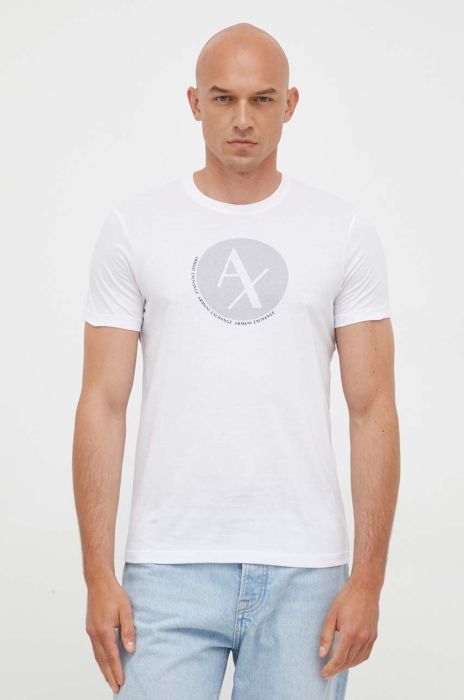 Бавовняна футболка Armani Exchange колір білий з принтом (3367155) Бавовняна футболка Armani Exchange колір білий з принтом (3367155)