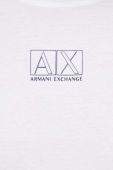 Бавовняна футболка Armani Exchange колір білий з принтом (3370624)